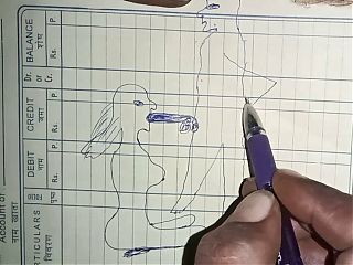 Art made drawing with the help of a pencil while having sex